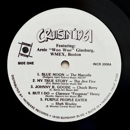 Arnie Ginsburg Boston Cruisin’ 1961 record Arnie Ginsburg Boston Cruisin' 1961 record