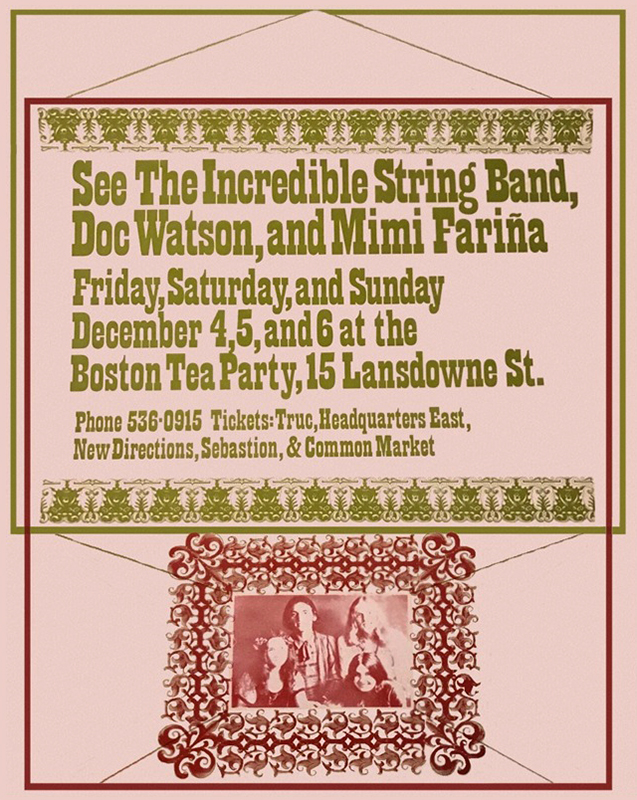 Incredible String Band – Doc Watson – Mimi Farina at The Boston Tea Party Incredible String Band - Doc Watson - Mimi Farina at The Boston Tea Party
