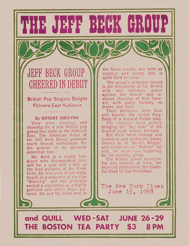 The Jeff Beck Group and Quill at The Boston Tea Party The Jeff Beck Group and Quill at The Boston Tea Party