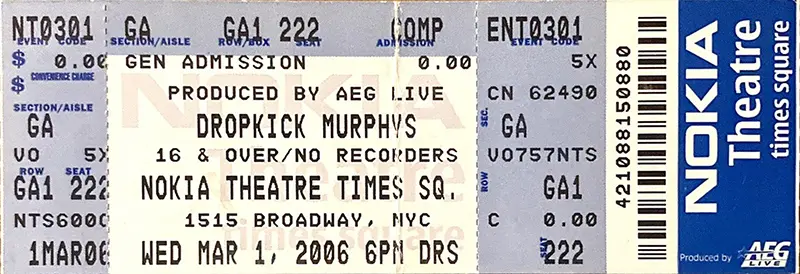 Dropkick Murphys at Nokia Theatre 2006 Dropkick Murphys at Nokia Theatre 2006