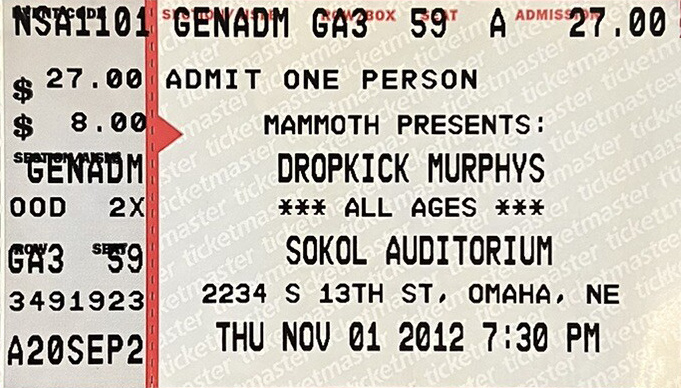 Dropkick Murphys at Sokol Auditorium 2012 Dropkick Murphys at Sokol Auditorium 2012