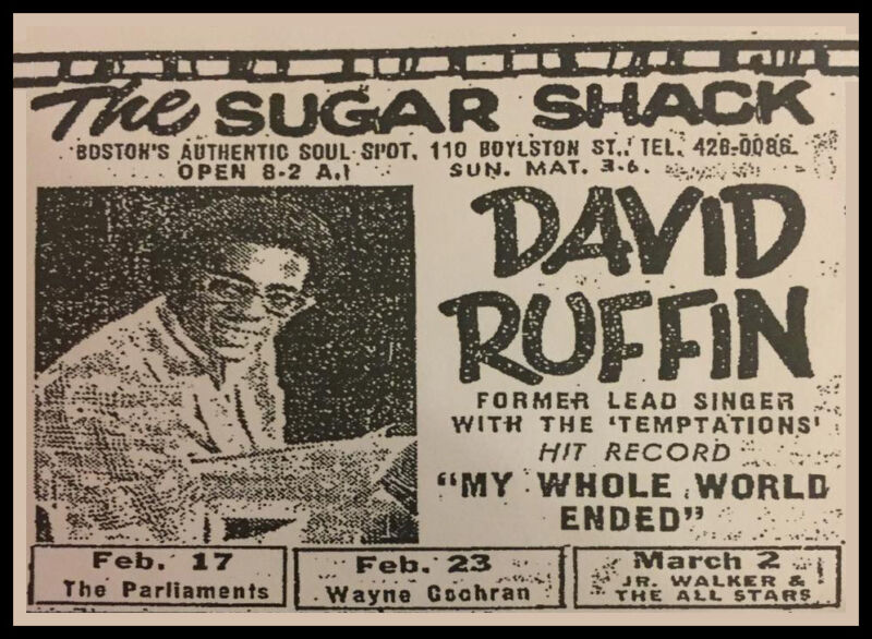 David Ruffin at The Sugar Shack 1970 The Sugar Shack