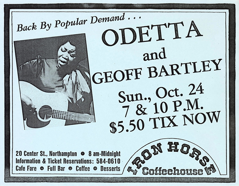 Odetta and Geoff Bartley at Iron Horse Odetta and Geoff Bartley at Iron Horse