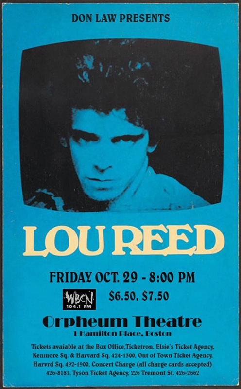 Lou Reed at Orpheum Theatre 1976 Lou Reed at Orpheum Theatre 1976