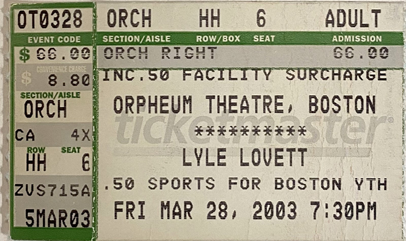 Lyle Lovett at Orpheum Theatre 2003 Lyle Lovett at Orpheum Theatre 2003