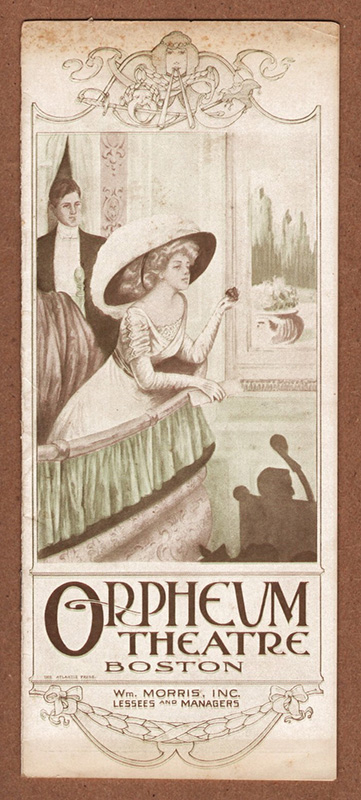 Orpheum Theatre 1909 program Orpheum Theatre 1909 program