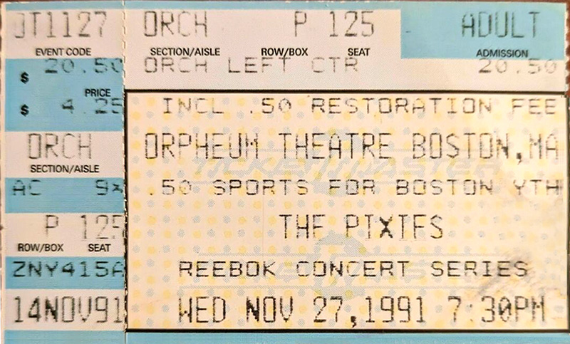 Pixies at Orpheum Theatre 1991 Pixies at Orpheum Theatre 1991