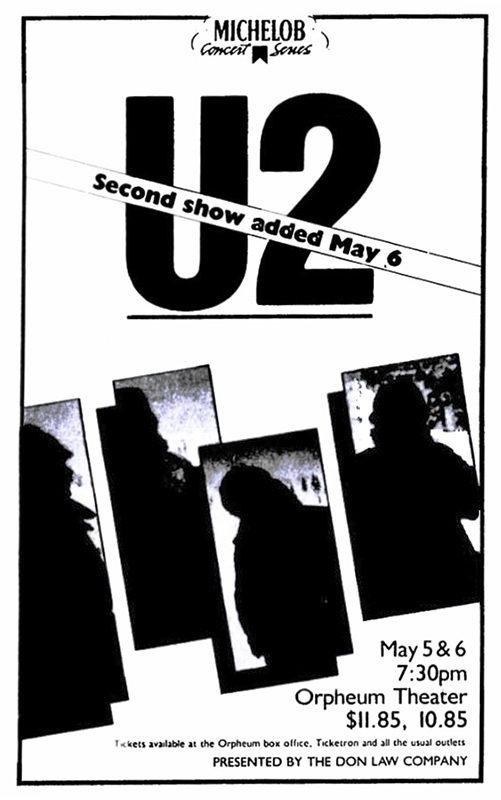 U2 at Orpheum Theatre 1983 U2 at Orpheum Theatre 1983