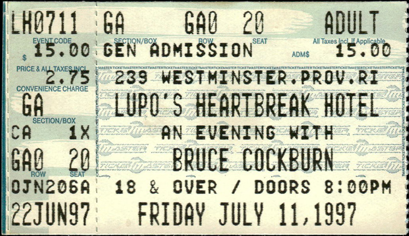 Bruce Cockburn at Lupo’s 1997 Bruce Cockburn at Lupo's 1997