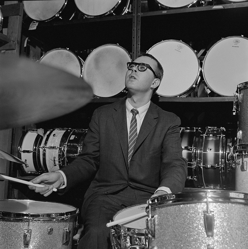 Joe Morello at the Ludwig Drum Factory – photo by Ted Williams Joe Morello at the Ludwig Drum Factory - photo by Ted Williams