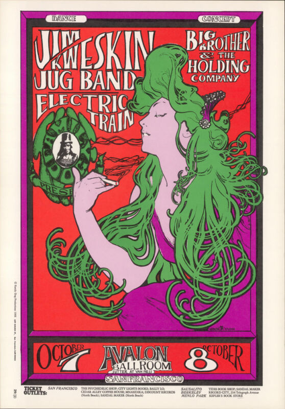 Jim Kweskin Jug Band at The Avalon October 1966 – poster by Stanley Mouse and Alton Kelley Jim Kweskin Jug Band at The Avalon October 1966 - poster by Stanley Mouse and Alton Kelley