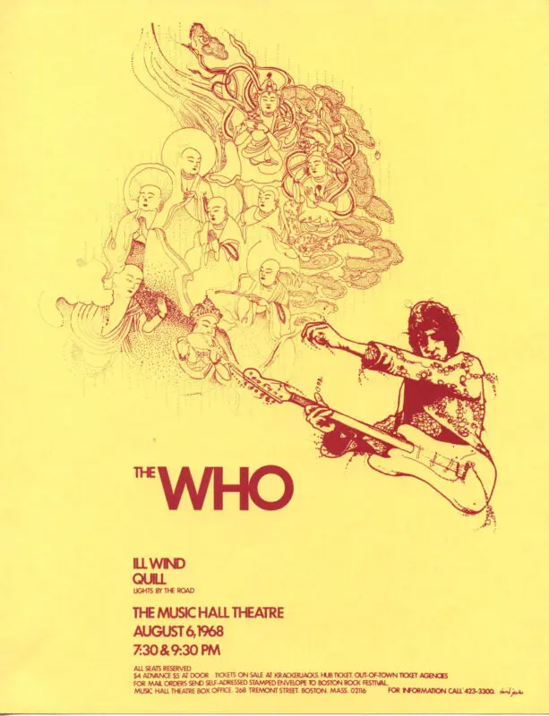 Quill opening for The Who at the Music Hall in Boston August 1968 – Collection of Stephen Crafts Quill