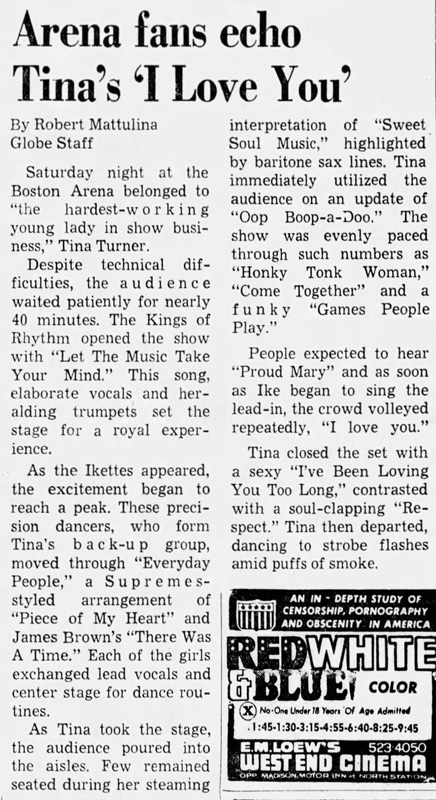 Ike and Tina at Boston Arena Ike and Tina at Boston Arena