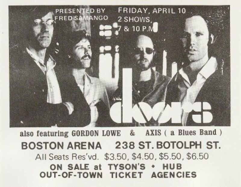 The Doors at Boston Arena 1970 handbill The Doors at Boston Arena 1970 handbill
