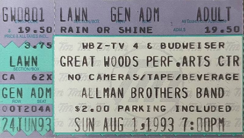 Allman Brothers at Great Woods 1993 Allman Brothers at Great Woods 1993