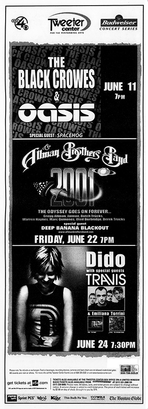 Tweeter Center ad in Boston Phoenix 2001 Tweeter Center ad in Boston Phoenix 2001