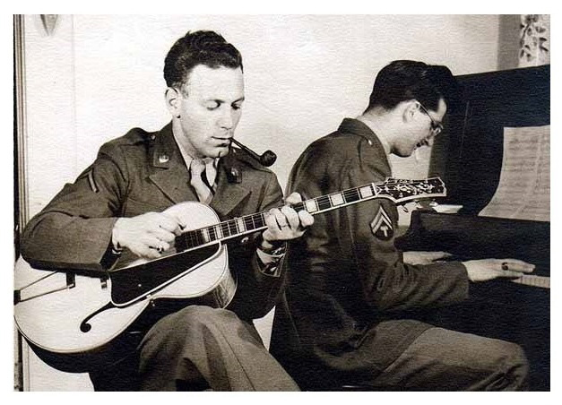 Buster Mondello with Stromberg guitar Buster Mondello with Stromberg guitar