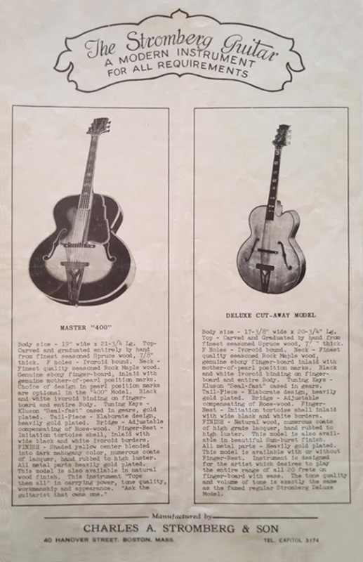 Stromberg Guitar ad Stromberg Guitar ad