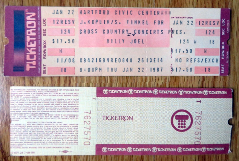 Billy Joel at Hartford Civic Center 1987 Billy Joel at Hartford Civic Center 1987