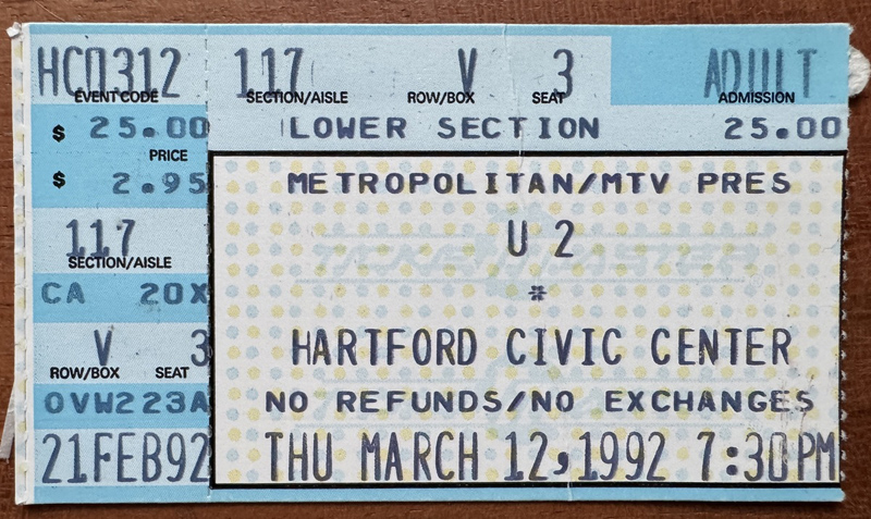 U2 at Hartford Civic Center 1992 U2 at Hartford Civic Center 1992