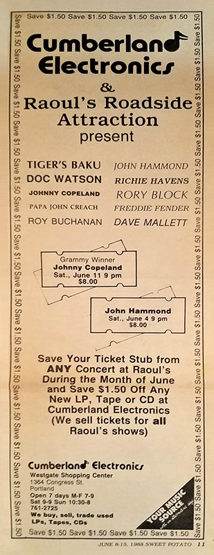 1988 Raoul’s Schedule 1988 Raoul's Schedule