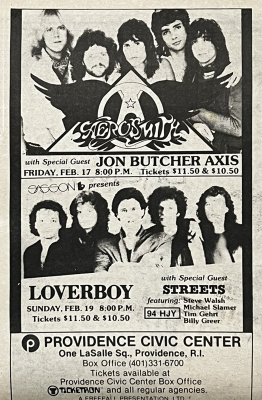 Aerosmith and Jon Butcher Axis at Providence Civic Center Aerosmith and Jon Butcher Axis at Providence Civic Center