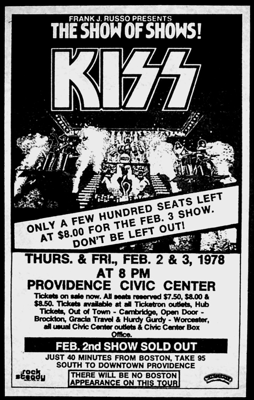 Kiss at Providence Civic Center 1978 Kiss at Providence Civic Center 1978