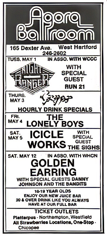 Agora Ballroom Schedule – Night Ranger edit