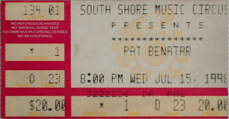 Pat Benatar at South Shore Music Circus 1998 Pat Benatar at South Shore Music Circus 1998