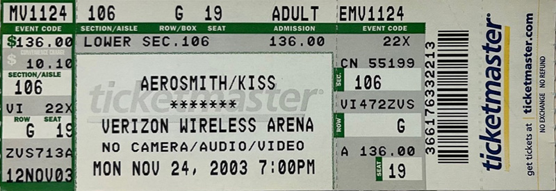 Aerosmith at Verizon Wireless Arena 2003 Aerosmith at Verizon Wireless Arena 2003