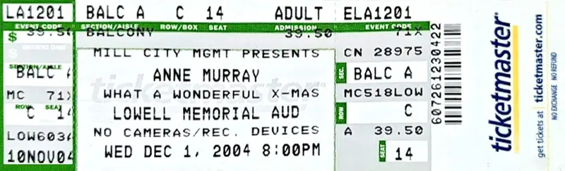 Anne Murray at Lowell Memorial Auditorium 2004 Anne Murray at Lowell Memorial Auditorium 2004