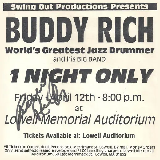 Buddy Rich at Lowell Memorial Auditorium Buddy Rich at Lowell Memorial Auditorium