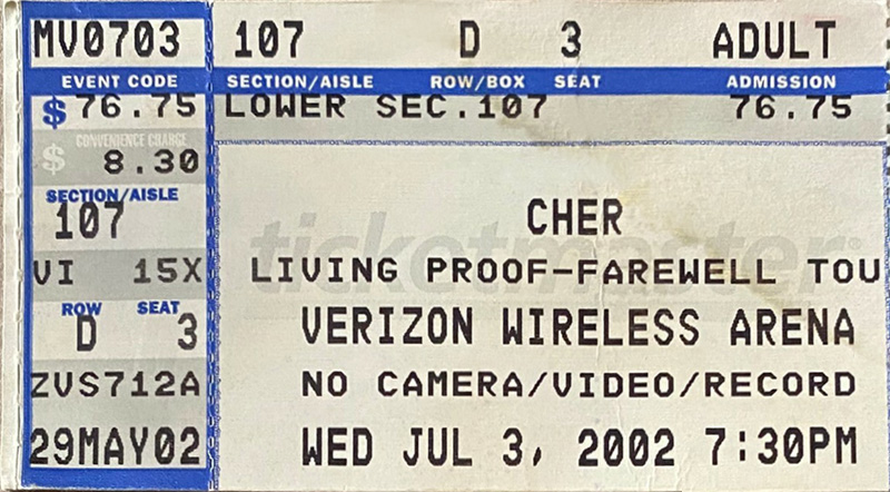 Cher at Verizon Wireless Arena 2002 Cher at Verizon Wireless Arena 2002