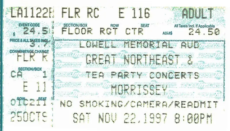 Morrissey at Lowell Memorial Auditorium 1997 Morrissey at Lowell Memorial Auditorium 1997