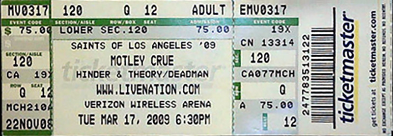 Motley Crue at Verizon Wireless Arena 2009 Motley Crue at Verizon Wireless Arena 2009