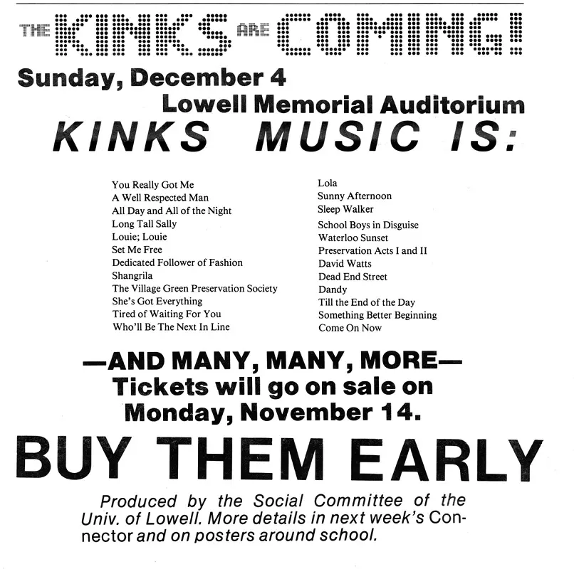 The Kinks at Lowell Memorial Auditorium 1977 The Kinks at Lowell Memorial Auditorium 1977