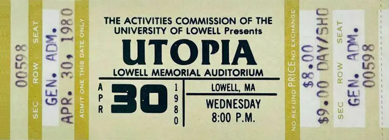 Utopia at Lowell Memorial Auditorium 1980 Utopia at Lowell Memorial Auditorium 1980