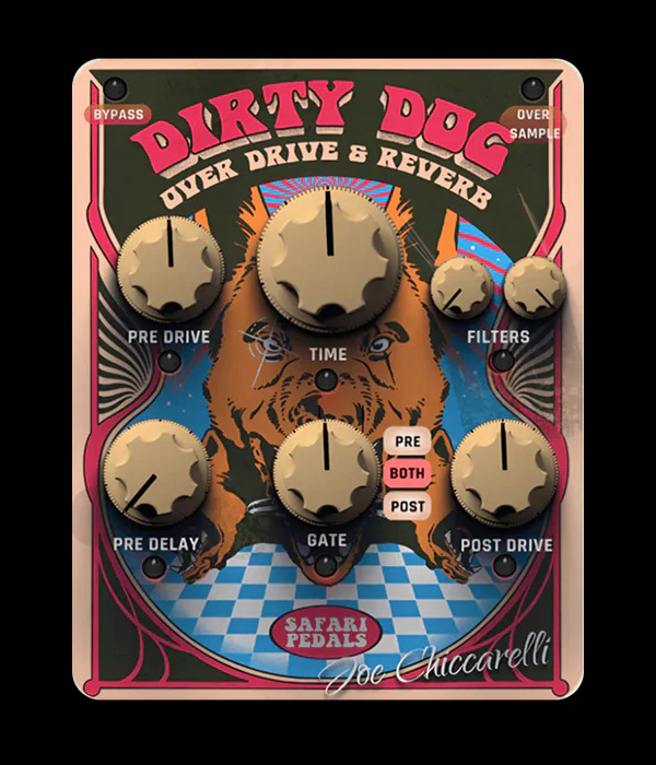 Joe Chiccarelli Dirty Dog Over Drive and Reverb by Safari Pedals Joe Chiccarelli Dirty Dog Over Drive and Reverb by Safari Pedals