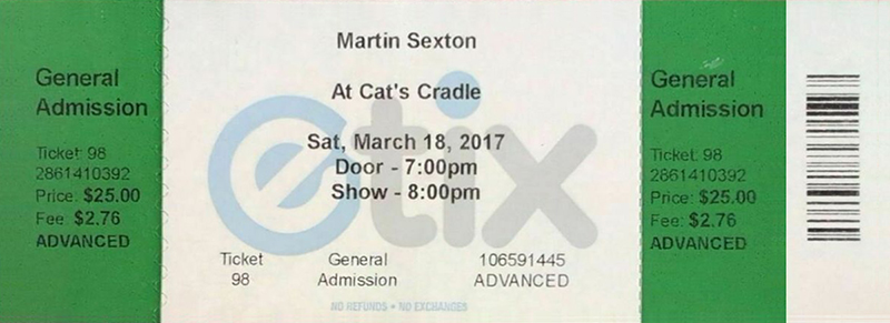 Martin Sexton at Cat’s Cradle 2017 Martin Sexton at Cat's Cradle 2017