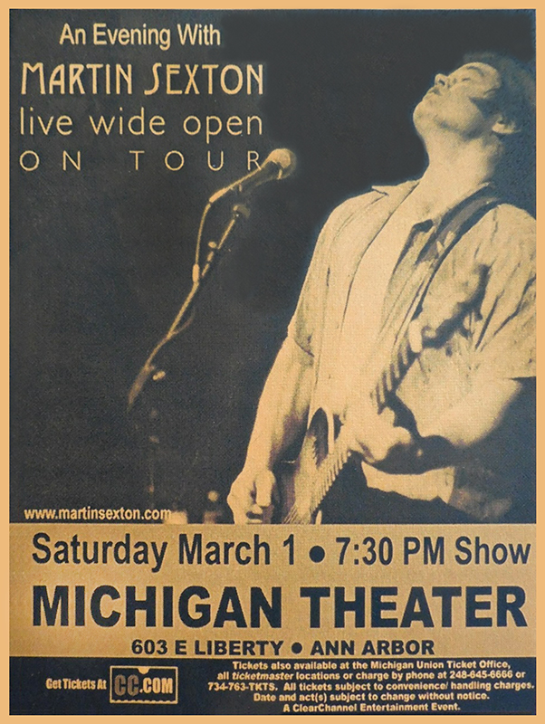 Martin Sexton at Michigan Theatre 2003 Martin Sexton at Michigan Theatre 2003