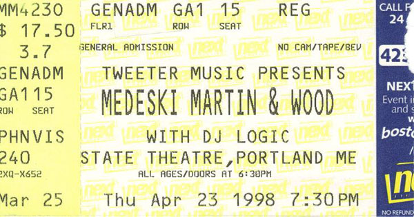Medeski Martin and Wood at State Theatre 1998 Medeski Martin and Wood at State Theatre 1998