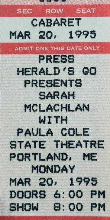 Sarah McLachlan and Paula Cole at State Theatre 1995 Sarah McLachlan and Paula Cole at State Theatre 1995